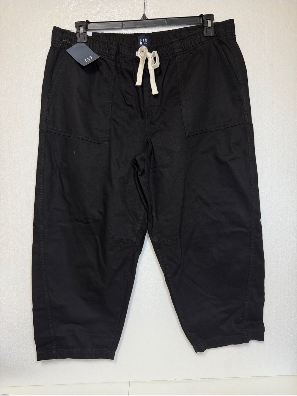 Gap Women Black Pull on Barrel Pant Mid Rise Relaxed Fit with Tapered Leg XXL - Picture 3 of 8